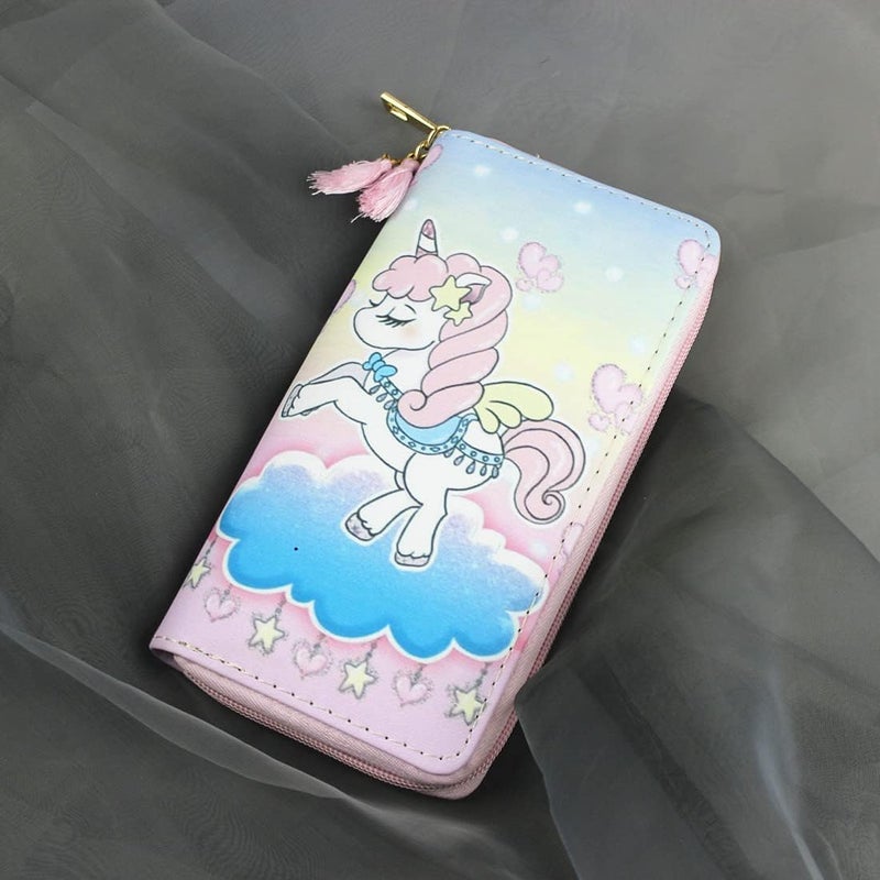 MayeBridge Cute Unicorn Purse Unicorn Zipper Wallet Long Clutch Bag PU Leather Purse For Girls Women (Pink unicorn 0102B) - Image 3